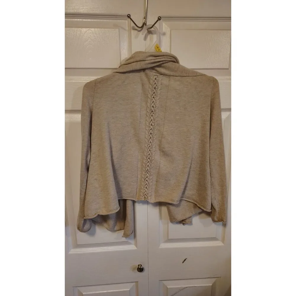 Maurice's Tan layered collar open front knit‎ cardigan